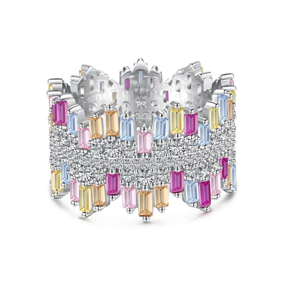 [Elowen Jewels]Luxurious Colorful Radiant Cut Daily Ring