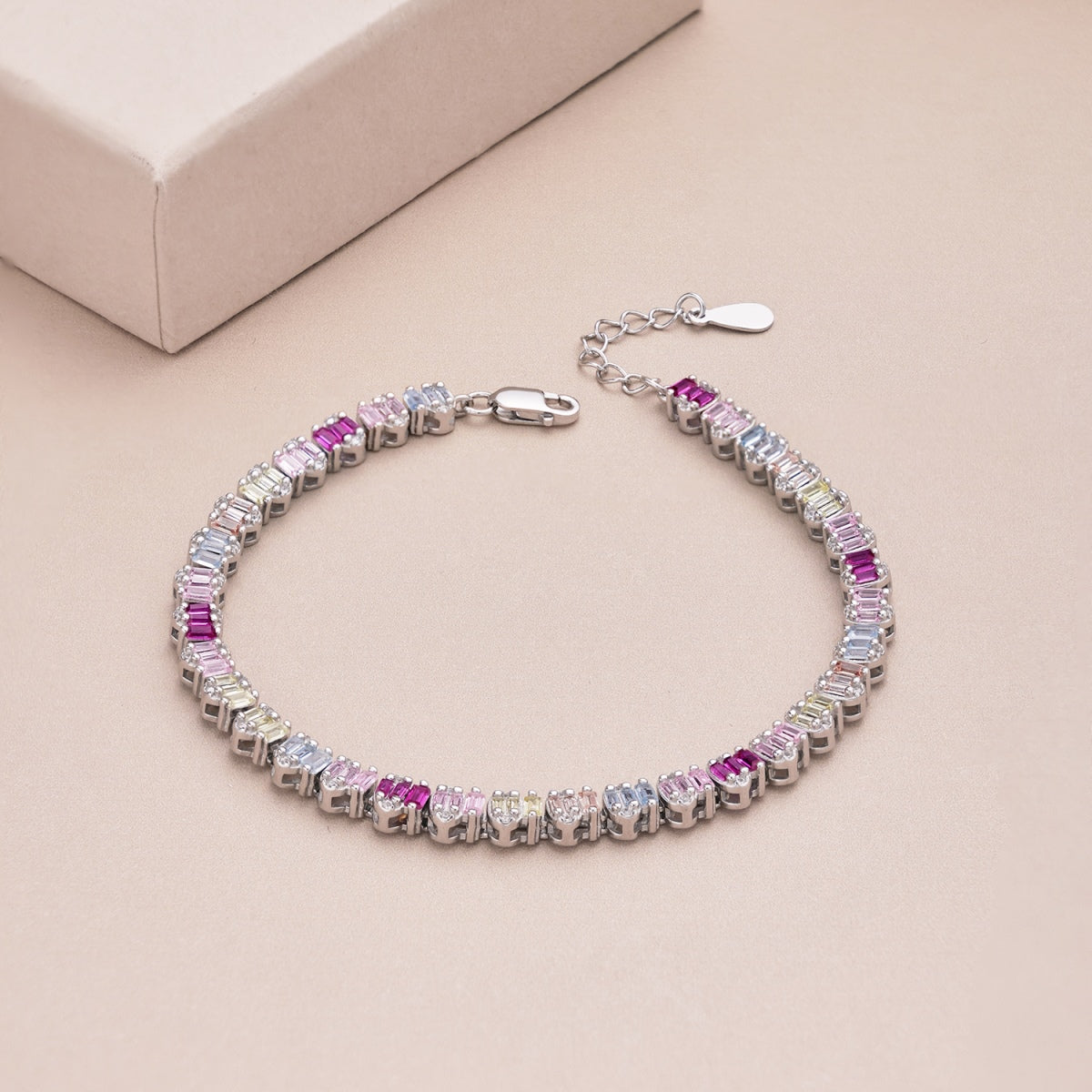 [Elowen Jewels]Delicate Colorful Emerald Cut Party Bracelet