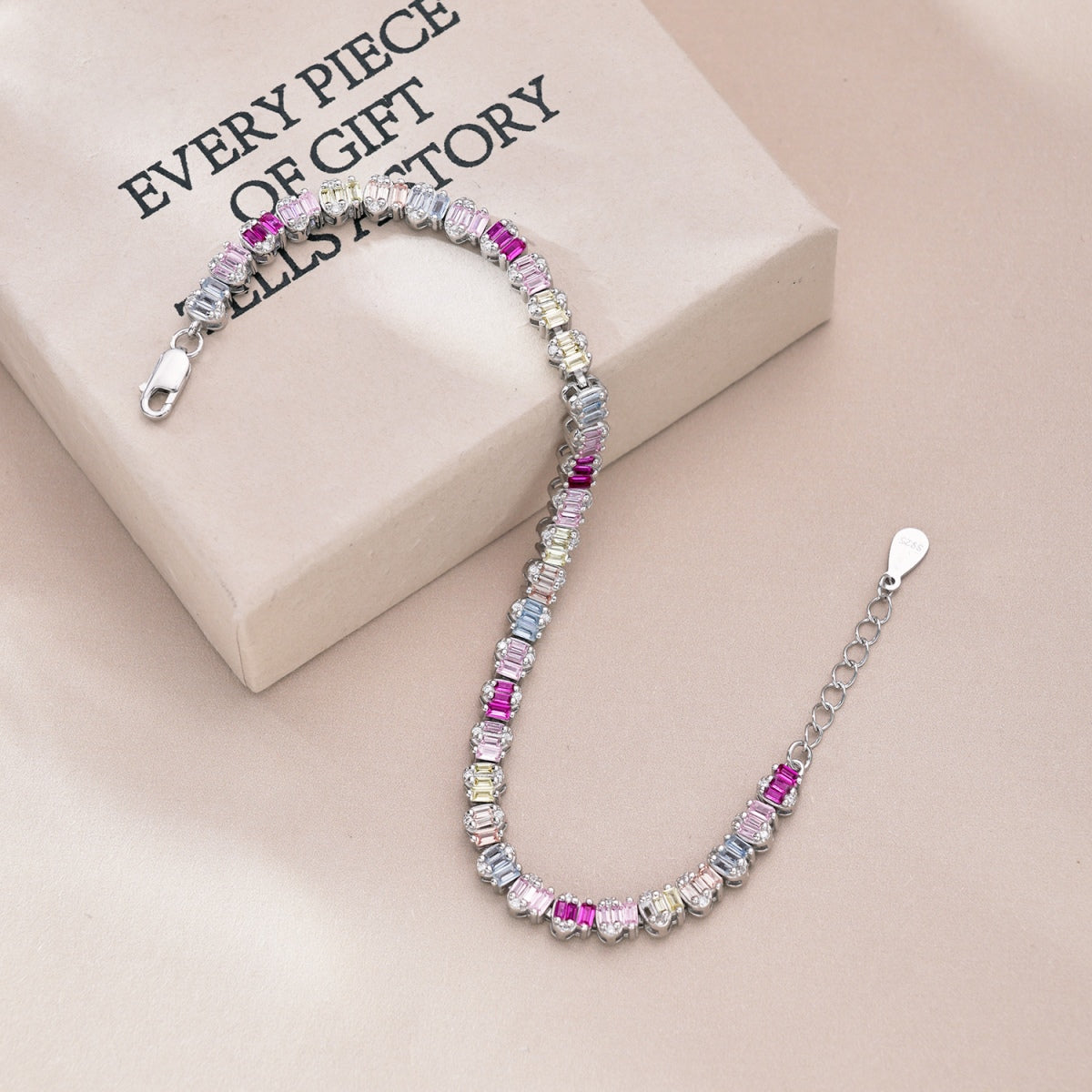 [Elowen Jewels]Delicate Colorful Emerald Cut Party Bracelet