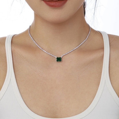 [Elowen Jewels]4.0 Carat Elegant Radiant Cut Necklace