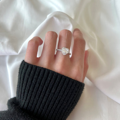[Elowen Jewels]Eternity Splashy Romantic Heart Shape Lover Ring