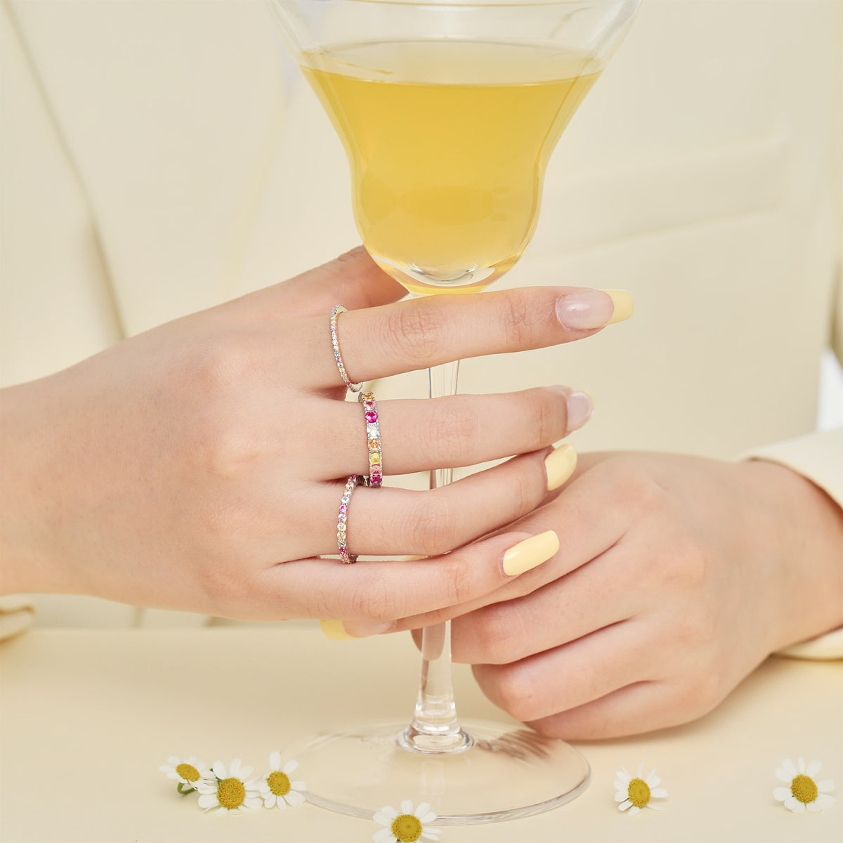 [Elowen Jewels]Dazzling Lustrous Round Cut Tennis Ring