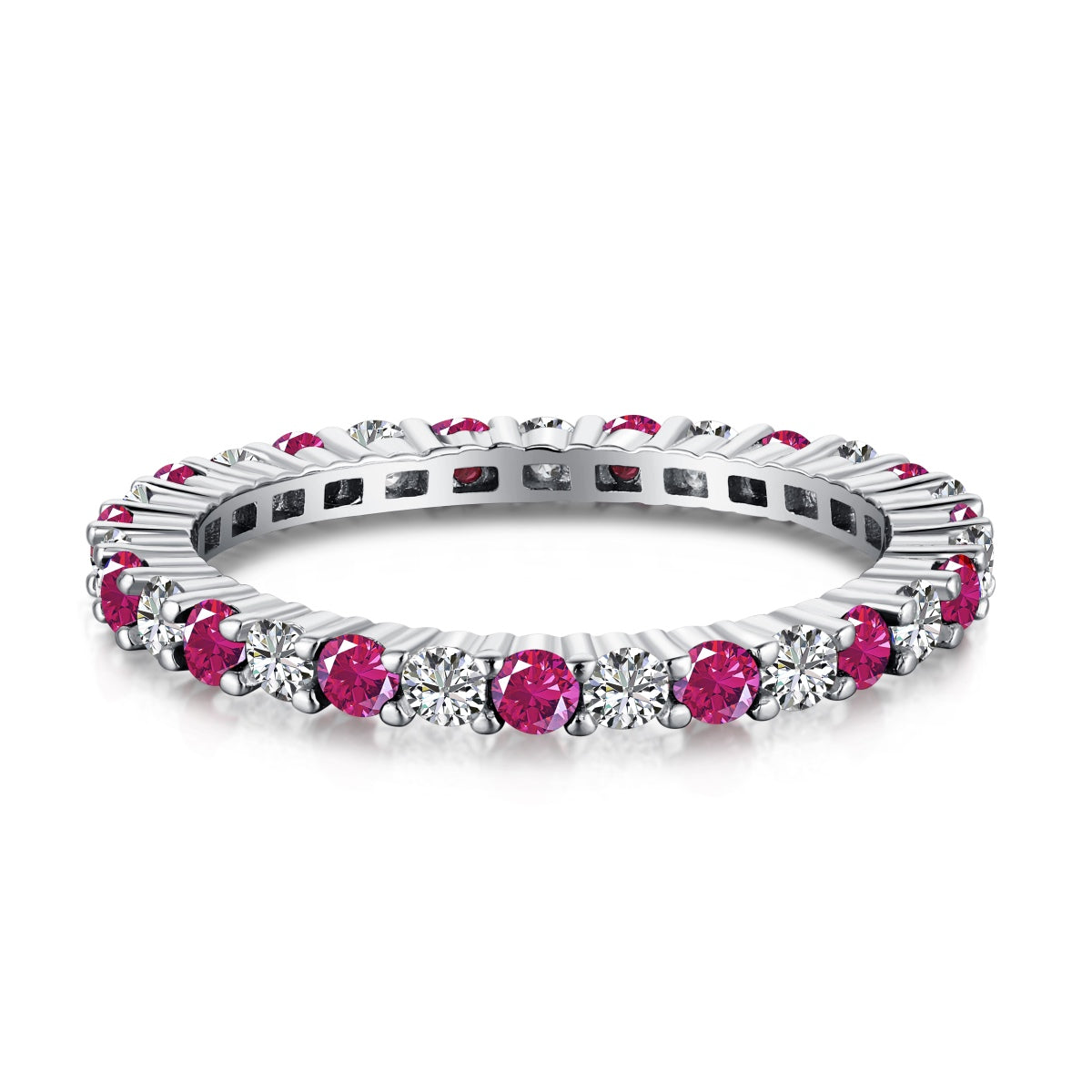 [Elowen Jewels]Exquisite Colorful Round Cut Tennis Ring