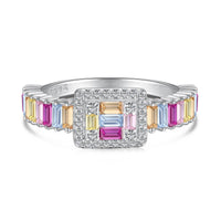 [Elowen Jewel]Exquisite Colorful Radiant Cut Party Ring