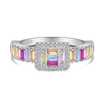 [Elowen Jewels]Exquisite Colorful Radiant Cut Party Ring