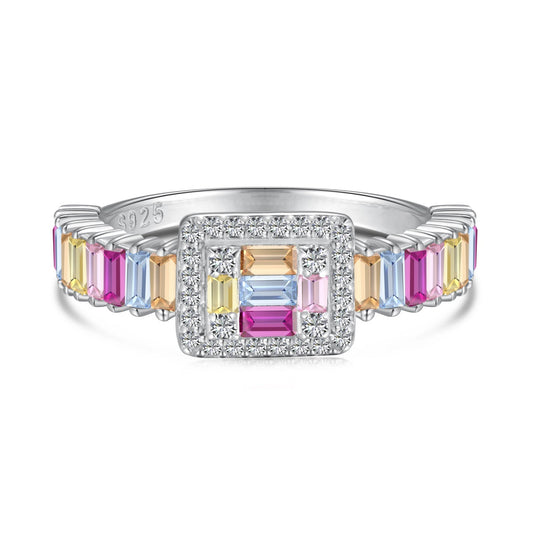 [Elowen Jewels]Exquisite Colorful Radiant Cut Party Ring