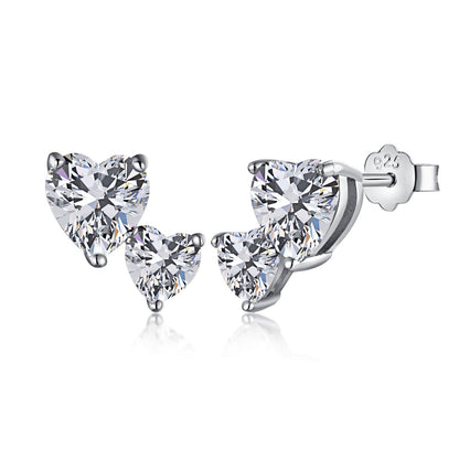 [Elowen Jewels]Double Heart-Shape Classic Princess Style Earrings