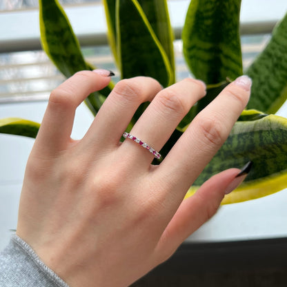 [Elowen Jewels]Exquisite Colorful Round Cut Tennis Ring
