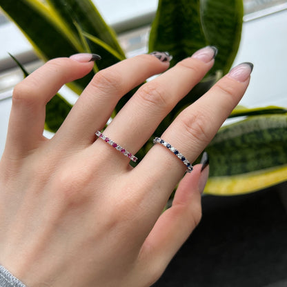 [Elowen Jewels]Exquisite Colorful Round Cut Tennis Ring