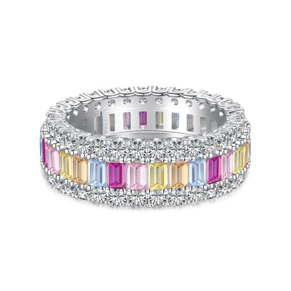 [Elowen Jewels]Dainty Colorful Radiant Cut Daily Ring