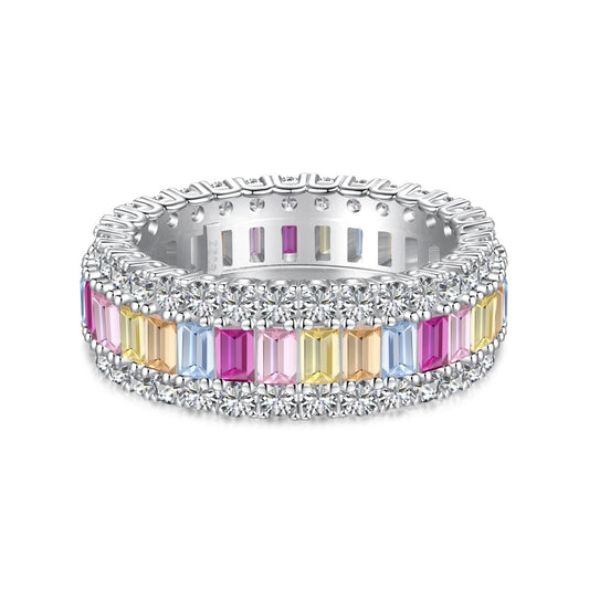 [Elowen Jewels]Dainty Colorful Radiant Cut Daily Ring