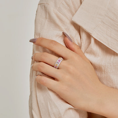 [Elowen Jewels]Dainty Colorful Radiant Cut Daily Ring