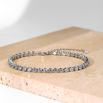 [Elowen Jewels]Ornate  Sparkling Round Cut Daily Bracelet