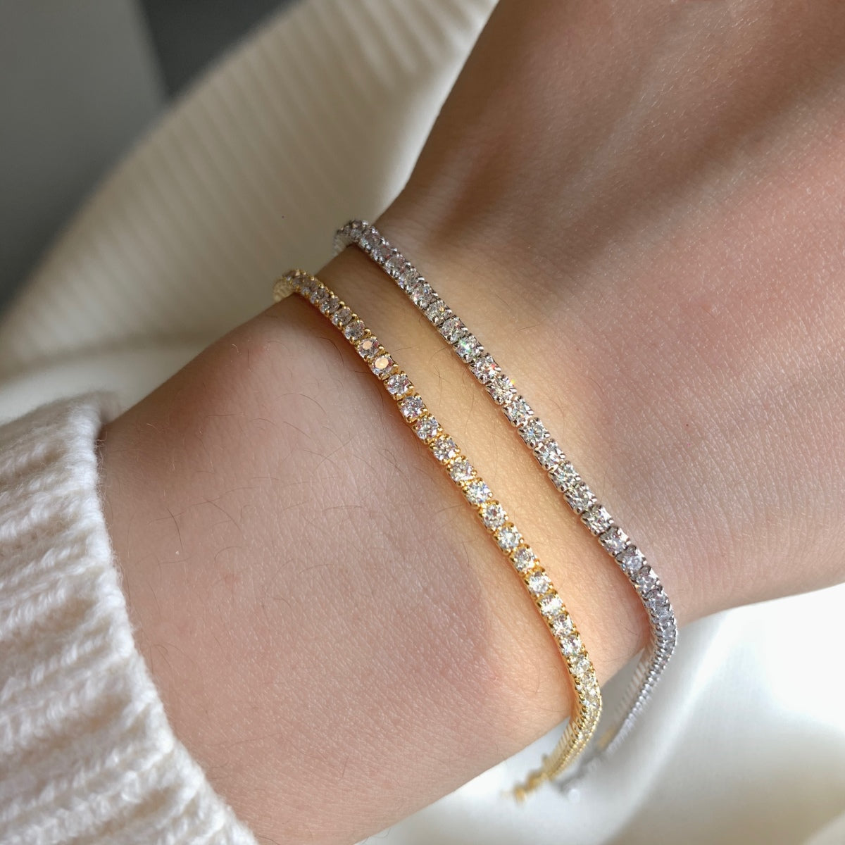[Elowen Jewels]Radiant Shinning Princess Cut Tennis Bracelet