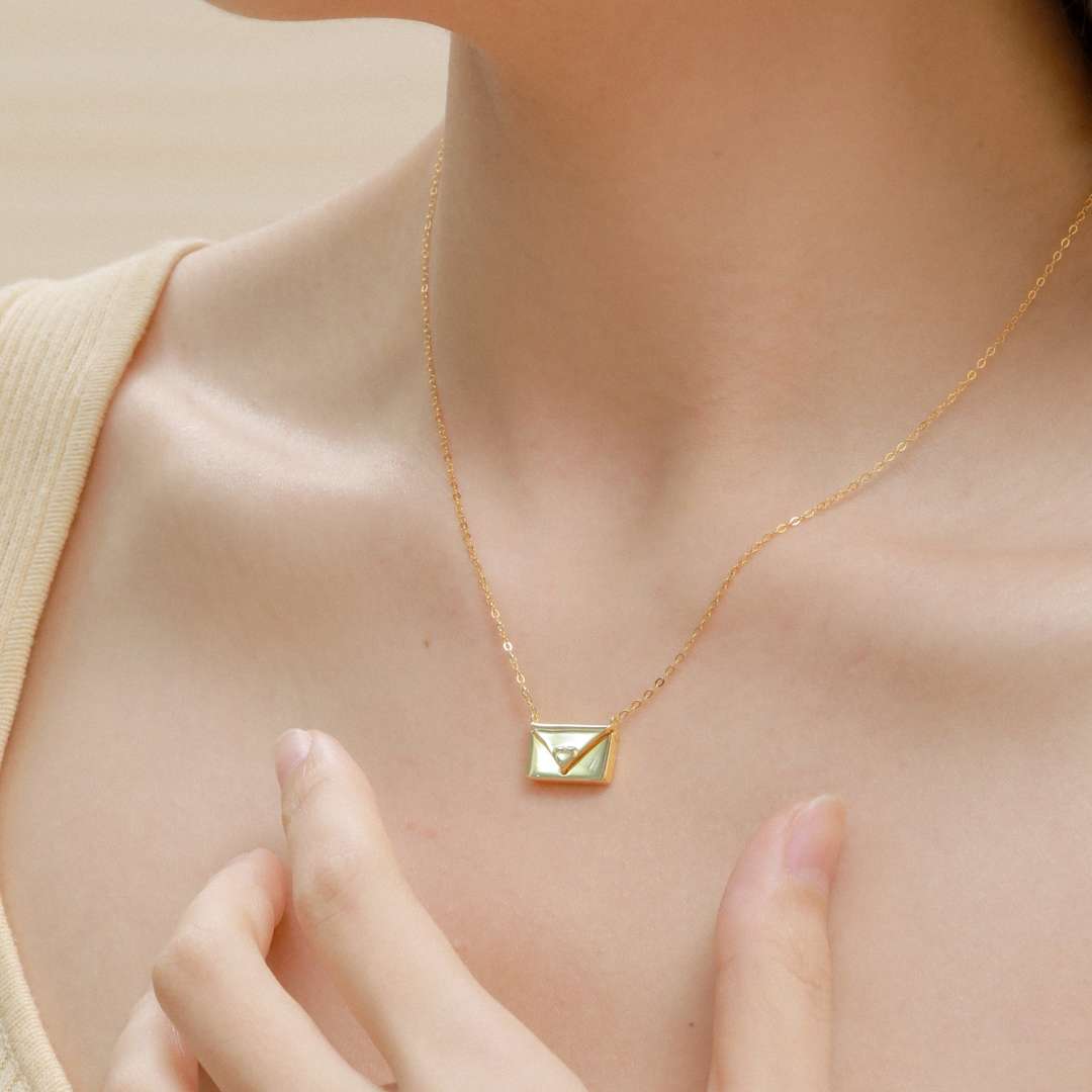 [Elowen Jewels]Envelope Heart Shape Mother's Day Necklace