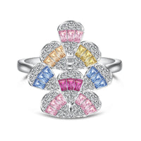 [Elowen Jewel]Sparkling Colorful Water Drop Shape Daily Ring