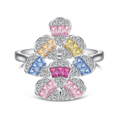 [Elowen Jewels]Sparkling Colorful Water Drop Shape Daily Ring