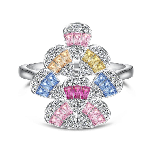 [Elowen Jewels]Sparkling Colorful Water Drop Shape Daily Ring