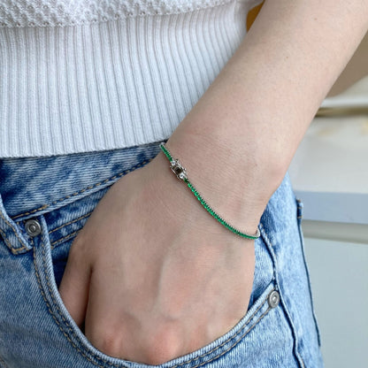 [Elowen Jewels]Dazzling Colorful Round Cut Daily Bracelet