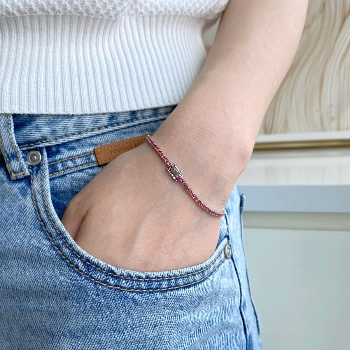 [Elowen Jewels]Dazzling Colorful Round Cut Daily Bracelet