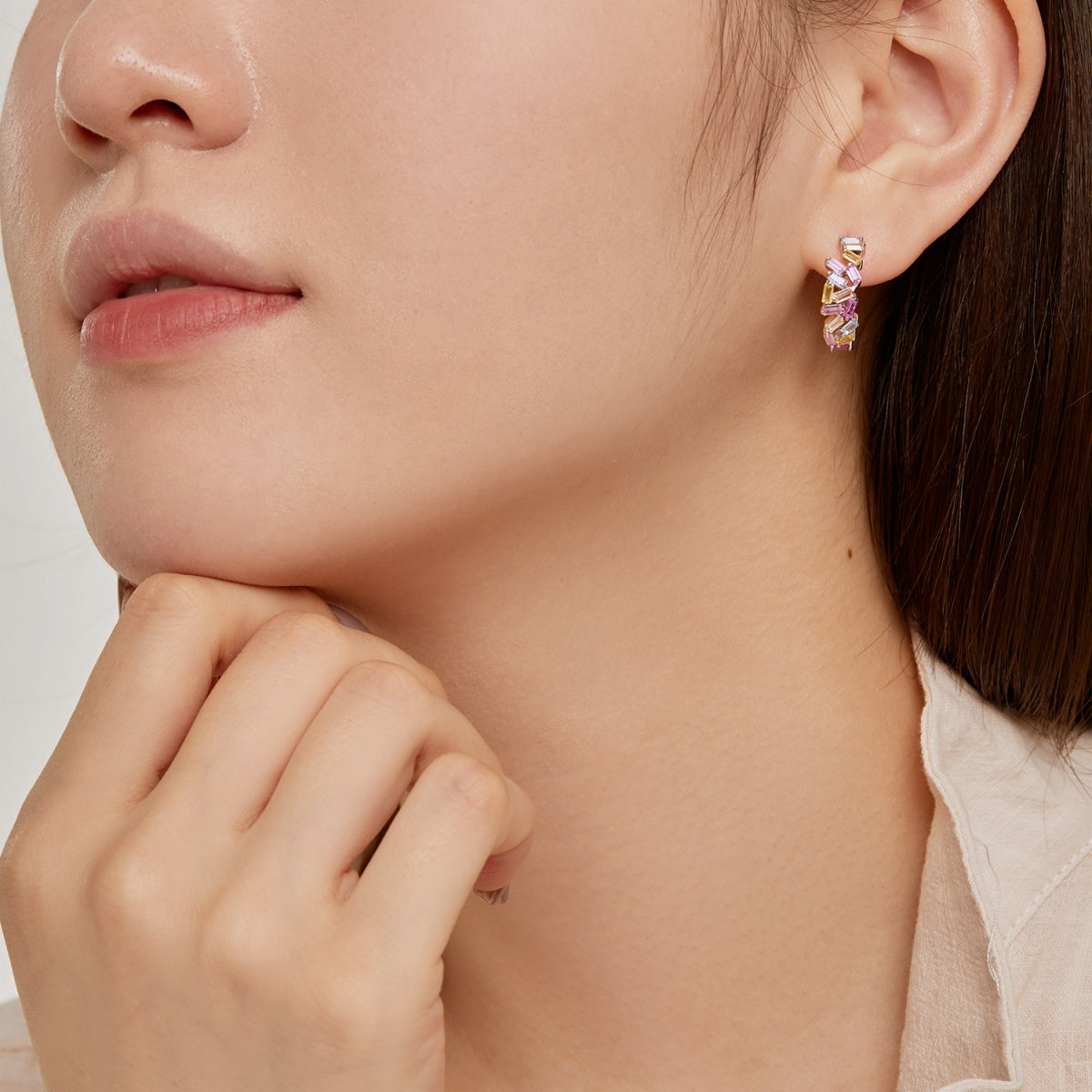 [Elowen Jewels]Dazzling Colorful Emerald Cut Daily Earrings