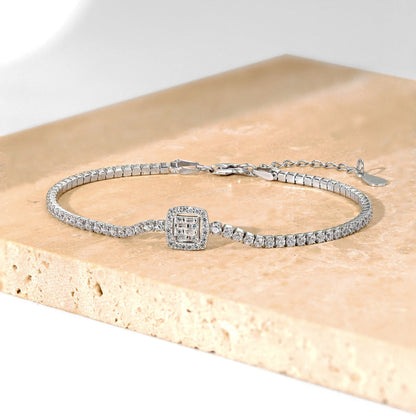 [Elowen Jewels]Luxurious Dazzling Square Shape Banquet Bracelet