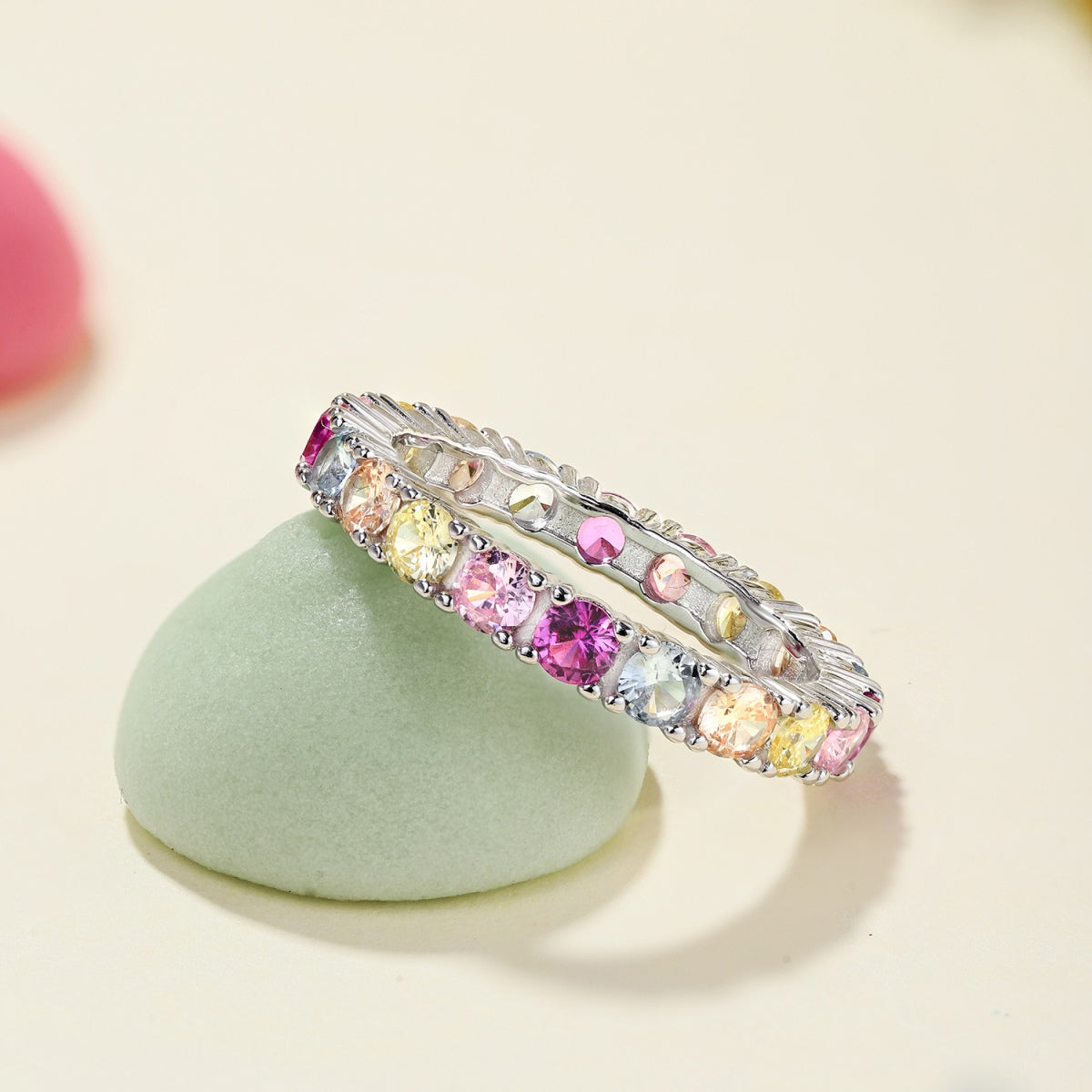 [Elowen Jewels]Dazzling Lustrous Round Cut Tennis Ring