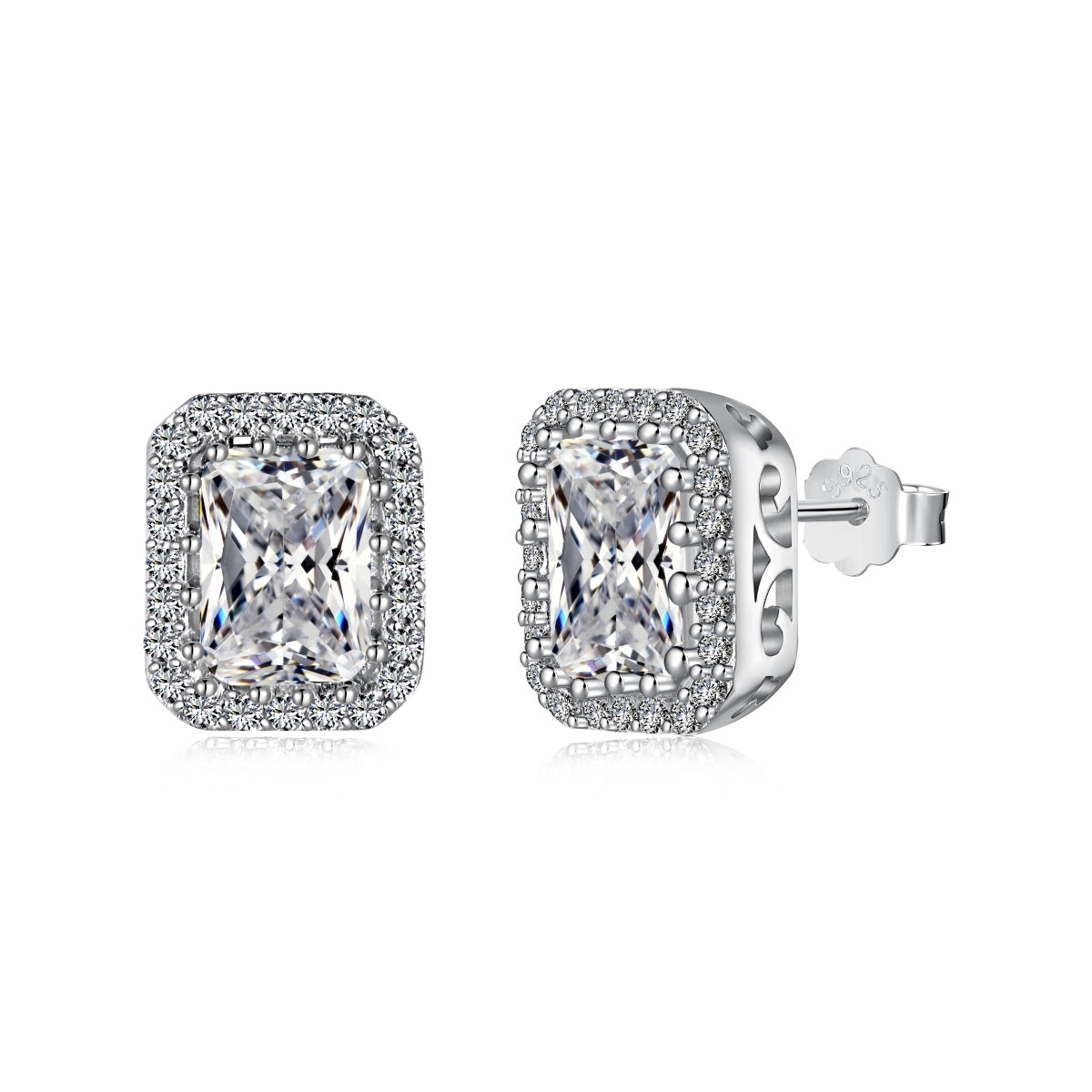 [Elowen Jewels]1.0 Carat Luxurious Dainty Emerald Cut Daily Earrings