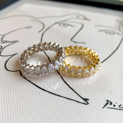 [Elowen Jewels]Ornate Oval Cut Tennis Ring