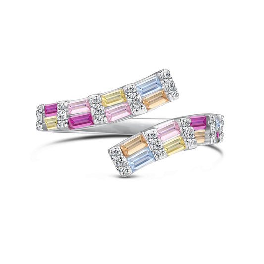 [Elowen Jewels]Charming Colorful Radiant Cut Adjustable Daily Ring