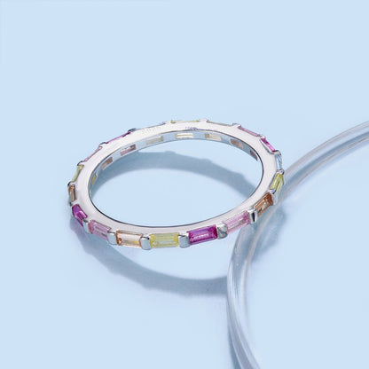 [Elowen Jewels]Exquisite Multicolored Emerald Cut Daily Ring