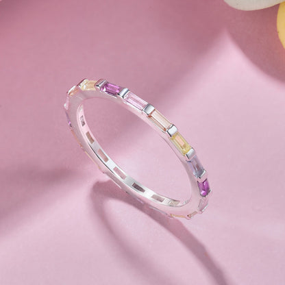 [Elowen Jewels]Exquisite Multicolored Emerald Cut Daily Ring