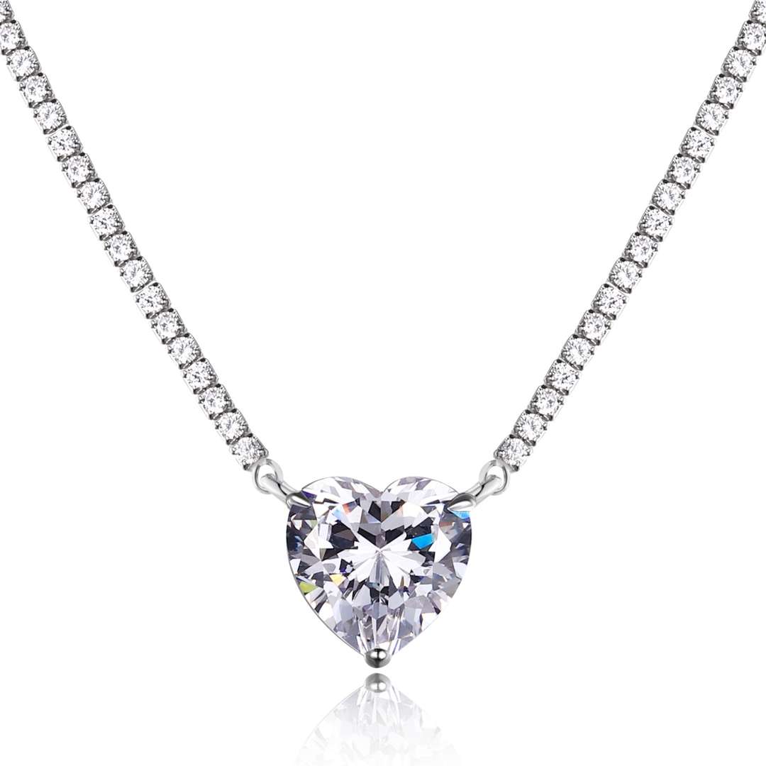 [Elowen Jewels]8.0 Carat Versatile Colorful Sweet Heart-Shaped Tennis Necklace