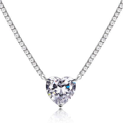 [Elowen Jewels]8.0 Carat Versatile Colorful Sweet Heart-Shaped Tennis Necklace