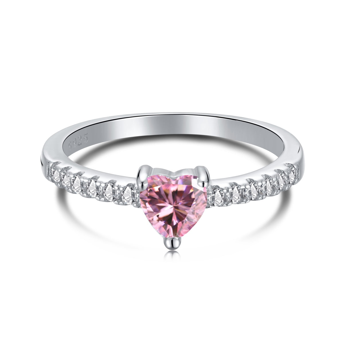 [Elowen Jewels]0.5 Carat CaratEternity Charming Heart Shape Lover Ring