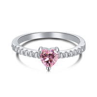 [Elowen Jewel]0.5 Carat CaratEternity Charming Heart Shape Lover Ring