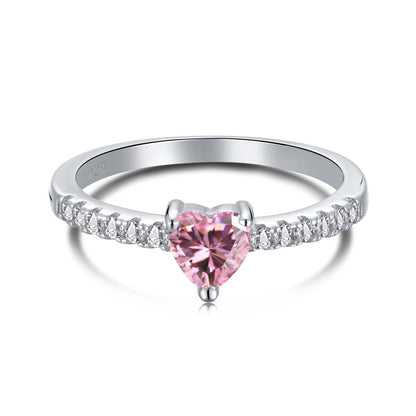 [Elowen Jewels]0.5 Carat CaratEternity Charming Heart Shape Lover Ring