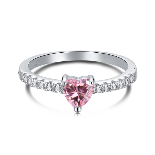 [Elowen Jewels]0.5 Carat CaratEternity Charming Heart Shape Lover Ring
