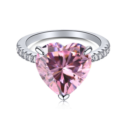 [Elowen Jewels]6.0 Carat Luxurious Sparkling Romantic Heart Cut Lover Ring