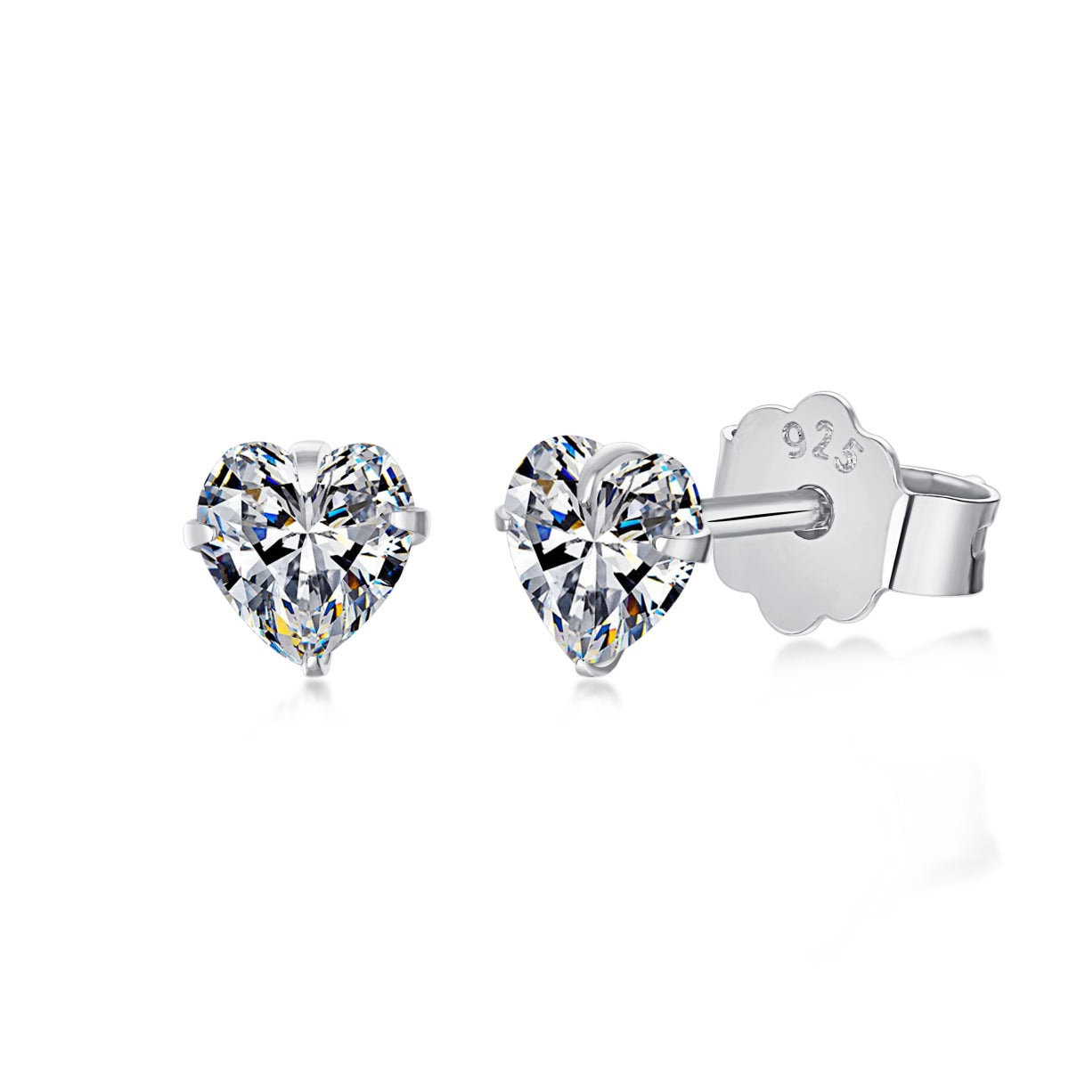 [Elowen Jewels]Sparkling Heart Shaped Simple Earrings