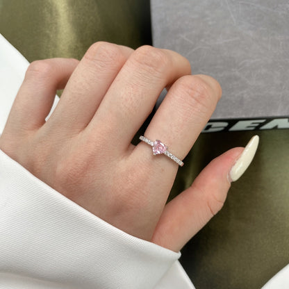 [Elowen Jewels]0.5 Carat CaratEternity Charming Heart Shape Lover Ring