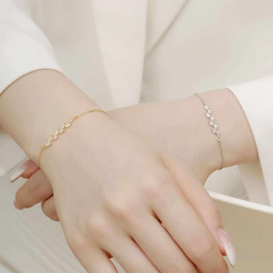 [Elowen Jewels]Elegant Wheat Leaves Shape Bracelet