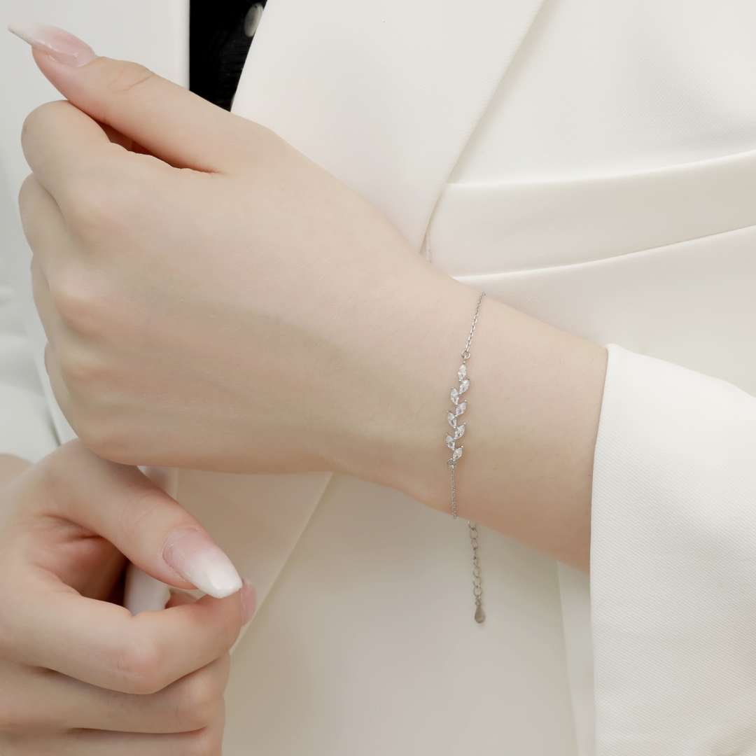 [Elowen Jewels]Elegant Wheat Leaves Shape Bracelet
