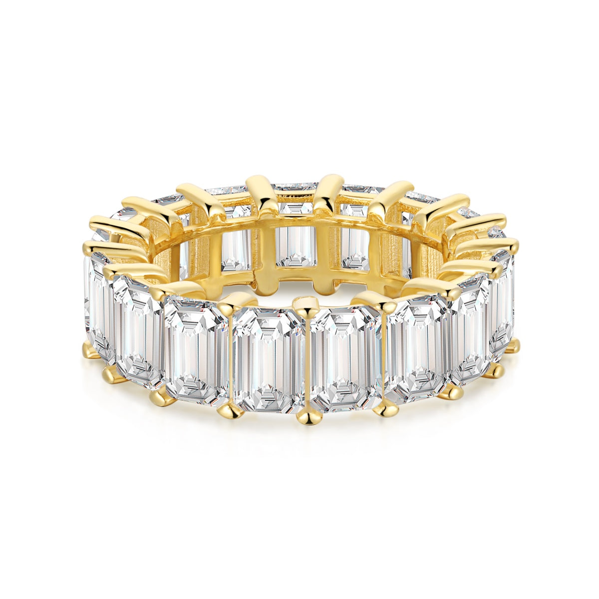 [Elowen Jewels]0.75 Carat Elegant Emerald Cut Tennis Ring