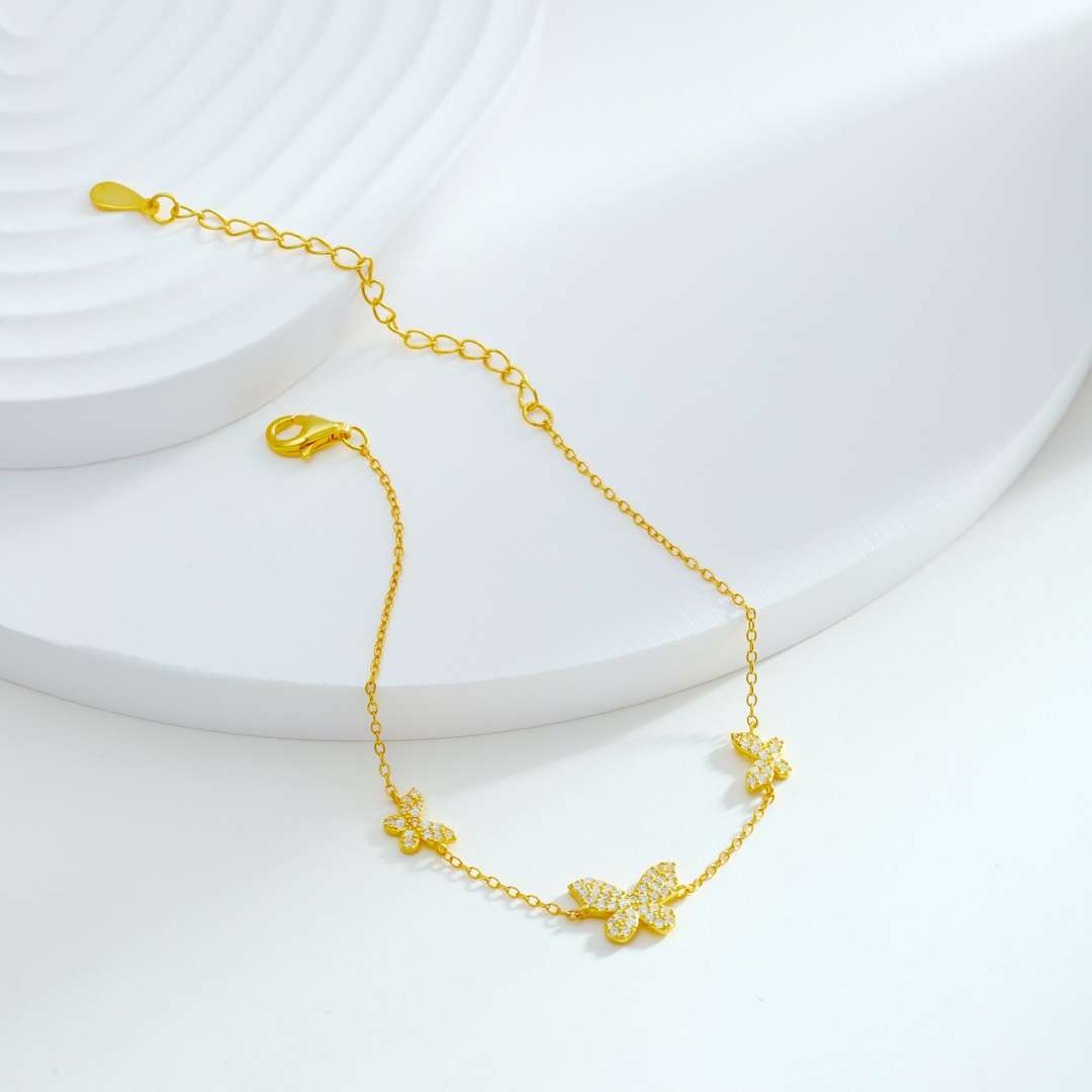 [Elowen Jewels]Delicate Butterfly Pendant Bracelet