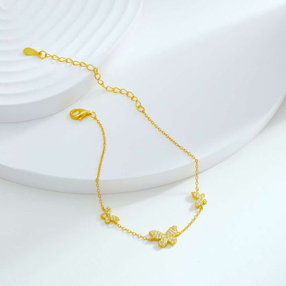 [Elowen Jewels]Delicate Butterfly Pendant Bracelet