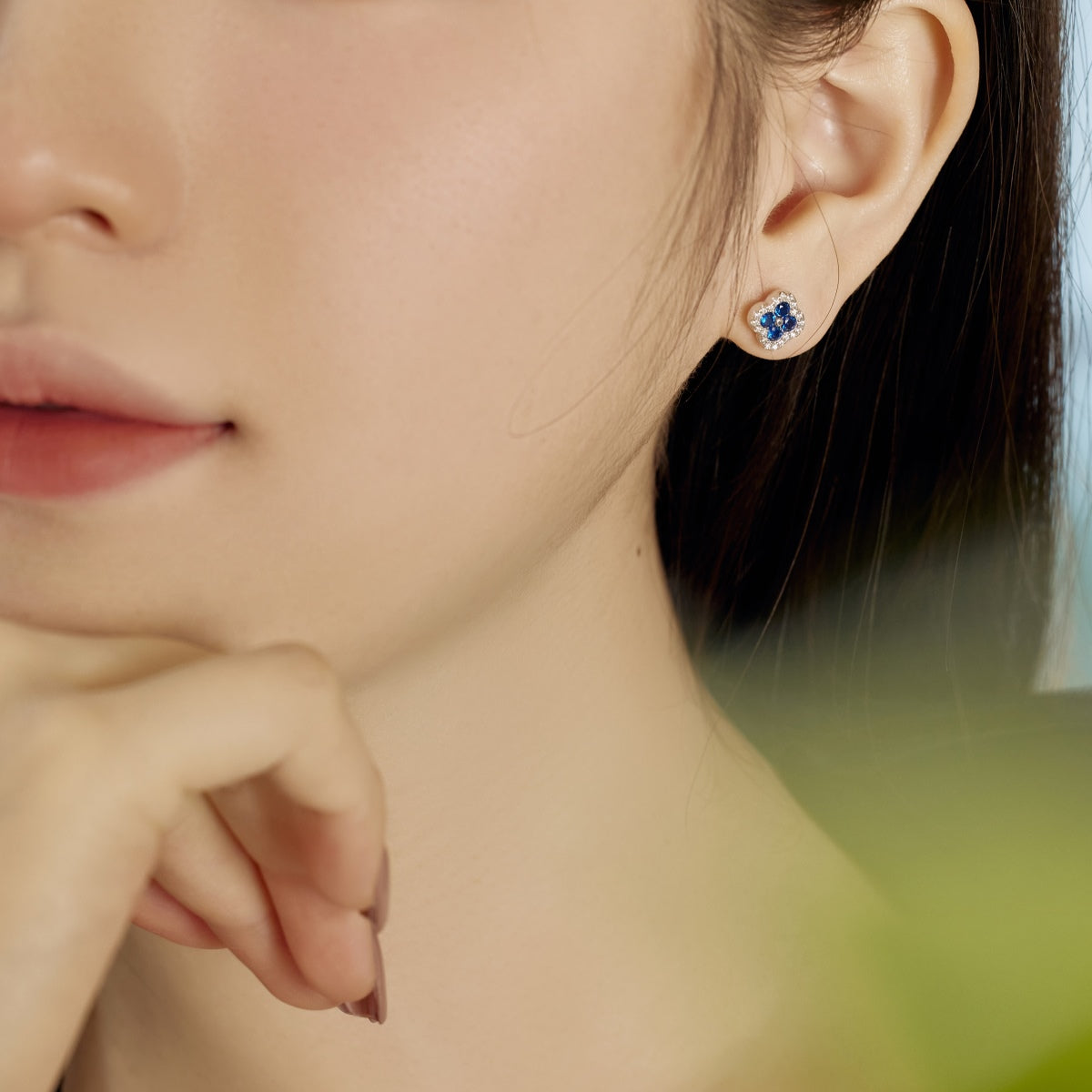 [Elowen Jewels]Four-Leaf Clover Flower Shaped Earrings