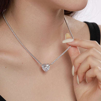 [Elowen Jewels]8.0 Carat Versatile Colorful Sweet Heart-Shaped Tennis Necklace