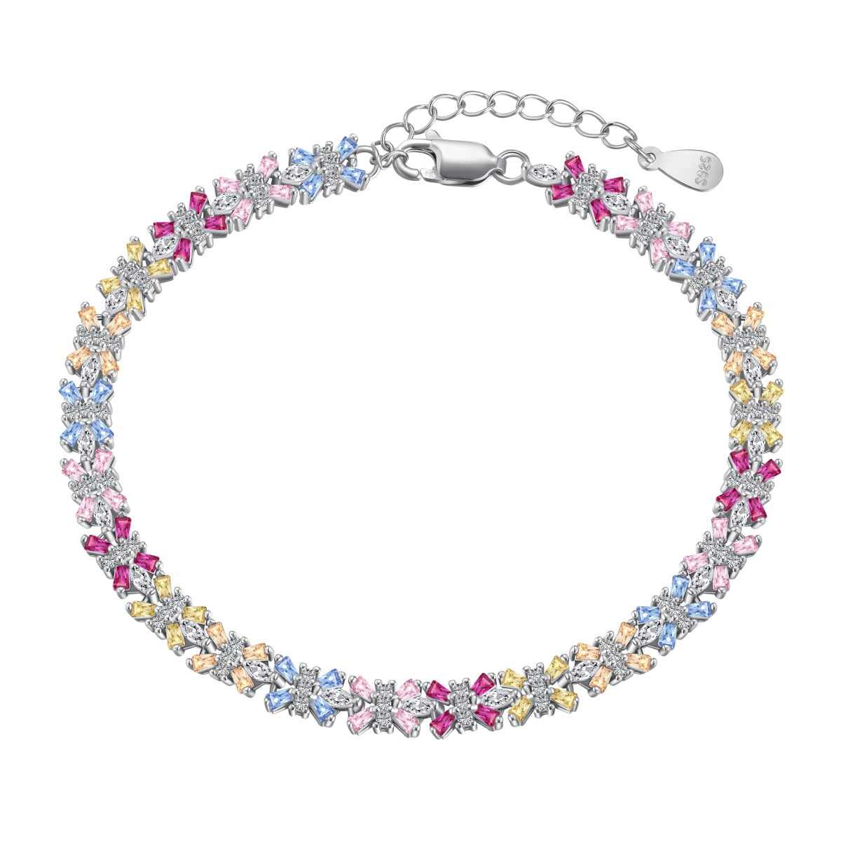 [Elowen Jewels]Radiant Colorful Emerald Cut Party Bracelet