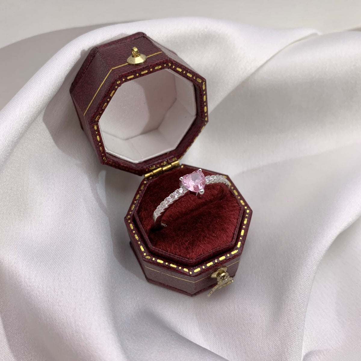 [Elowen Jewels]0.5 Carat CaratEternity Charming Heart Shape Lover Ring